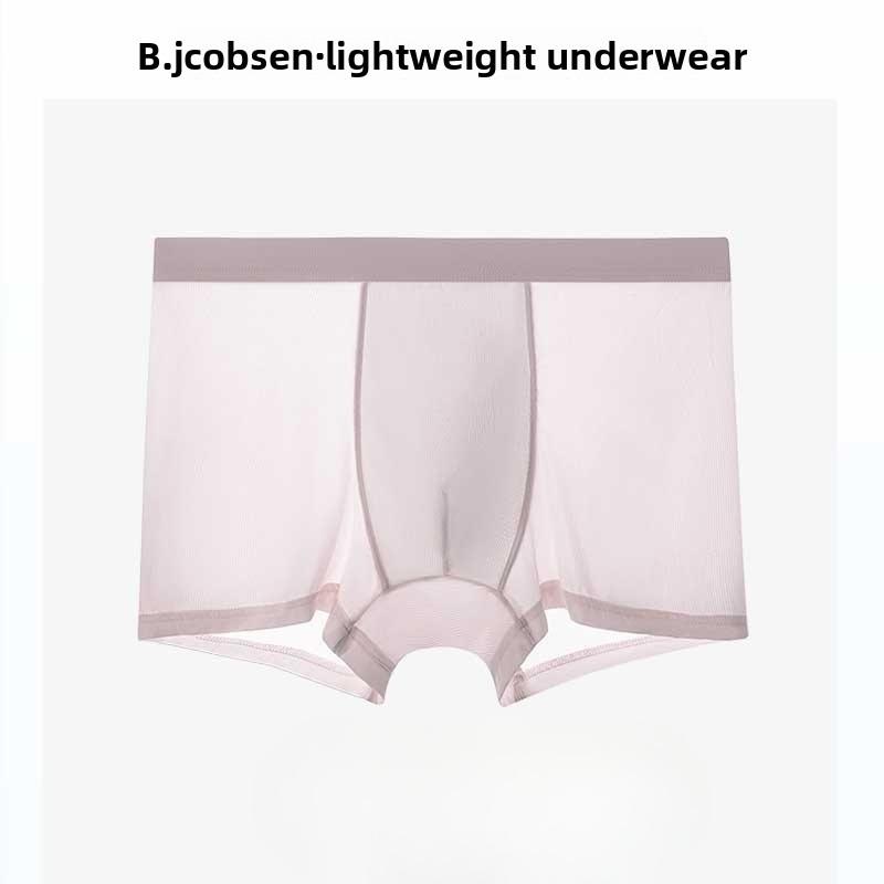 Plus Size Men's Spring and Summer Thin Ice Silk 7A Antibacterial No Trace Naked Flat Angle Underwear