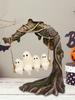 Halloween Swing Ghost Ornament Funny Tree Hanging Ornaments White Ghost Swing Decorations for Desktop Bookshelf