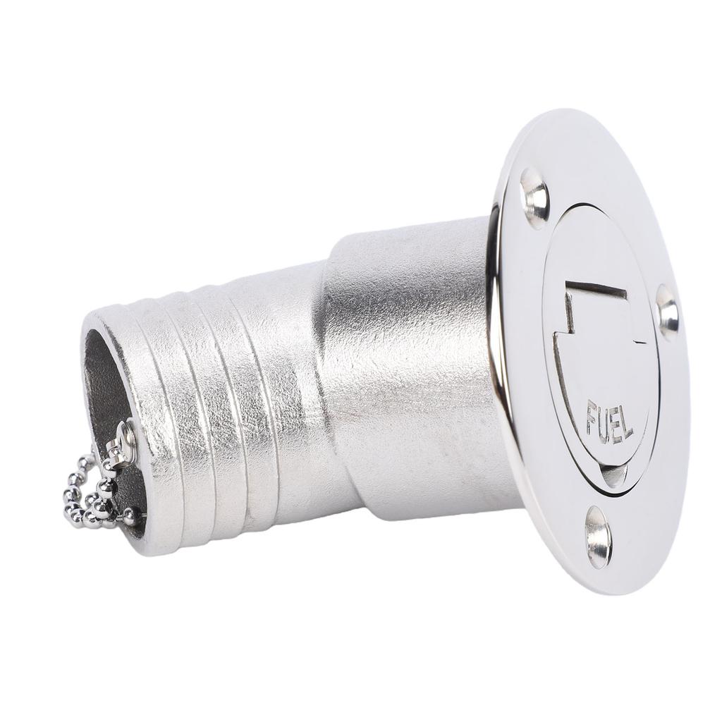 Boat Fuel Gas Deck Fill with Keyless Cap 38mm Boat Fuel Deck Filler 1.5 Inch Stainless Steel Deck Fuel Filler Neck for
