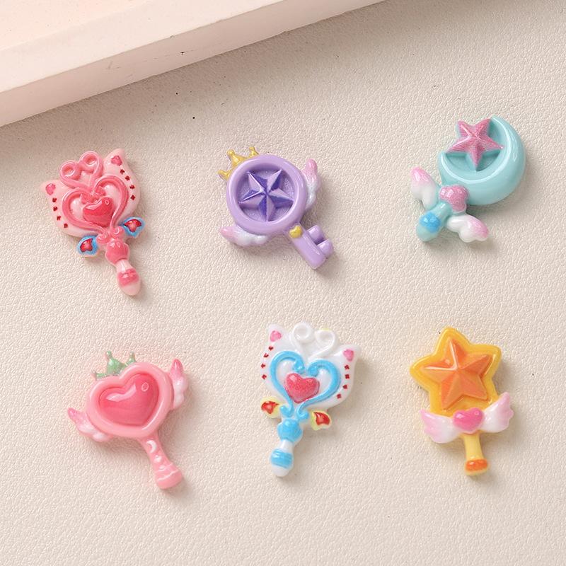 10 Pcs New Mini Kawaii Cartoon Small Magic Wand Series Resin Scrapbook Diy Miniature Ornament Accessories A21