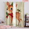 2pcs 2D Flat Printing Merry Christmas Popular Curtain Christmas Reindeer Polyester Without Electricity Birthday Party for