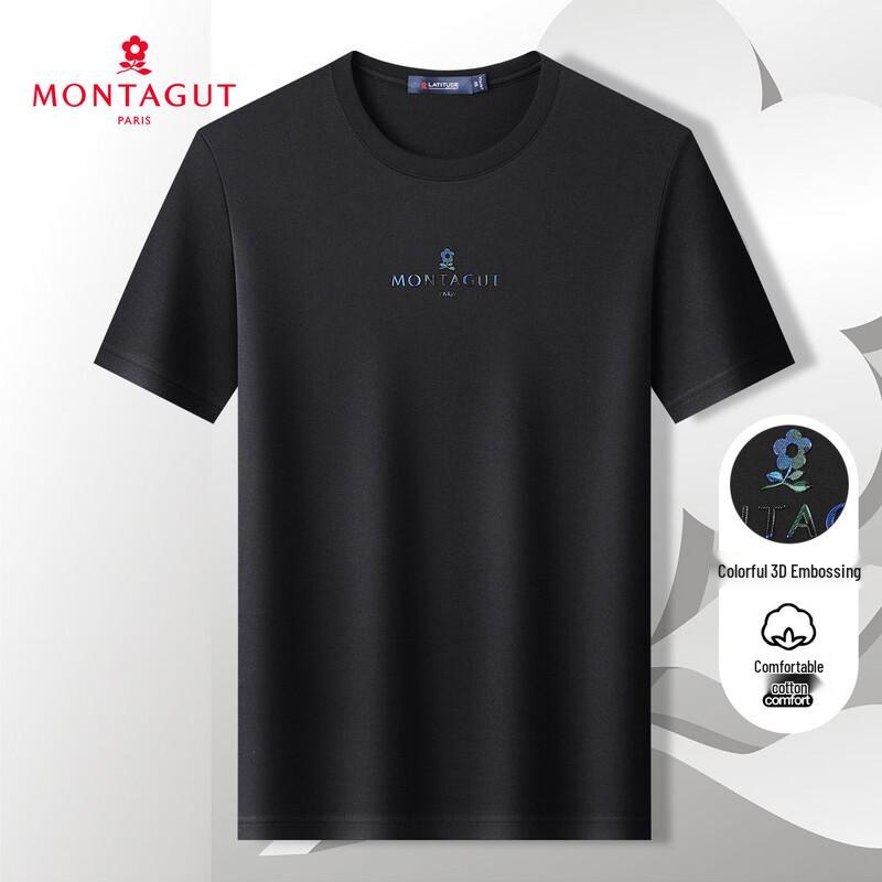 MONTAGUT Men's Cotton Blend Casual Round Neck T-Shirt