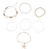 Boho Hviezdica Mušľa Korálkový Anklet - Letné Plážové Šperky