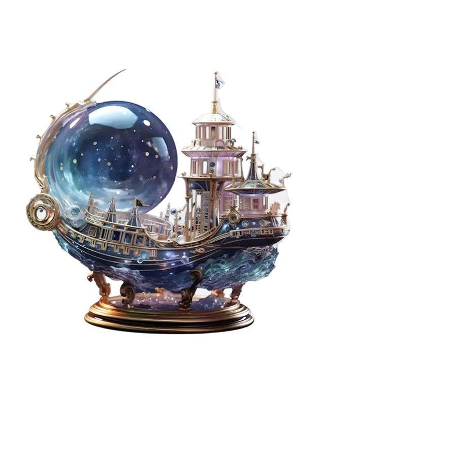 1pcs2D flat crystal pirate ship decoration ornament cruise crystal, home decoration, gift for classmates and friends