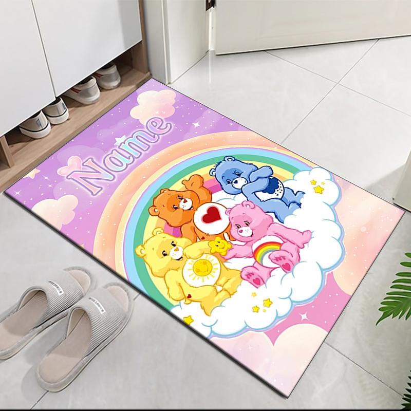 Custom Name Bear Printed Carpet Rug For Office Chair Living Room Bedroom Kitchen Room Decor Gifts