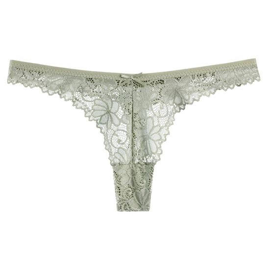 Women's Lace Thongs Sexy T Back Low Waist See Through Bikini Panties Seamless Stretch No Show Underwear