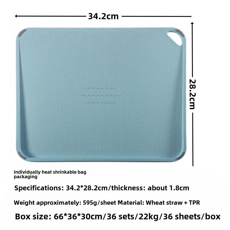 FDA-Approved Wheat Straw Plastic Double-Sided Cutting Board for Meat, Vegetables, and Fruits
