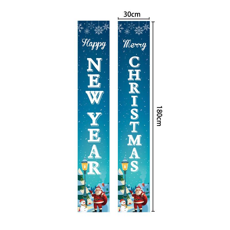 Christmas banners and couplets, 300D Oxford cloth door curtains, outdoor decorations, door stickers, background cloths, hanging flags