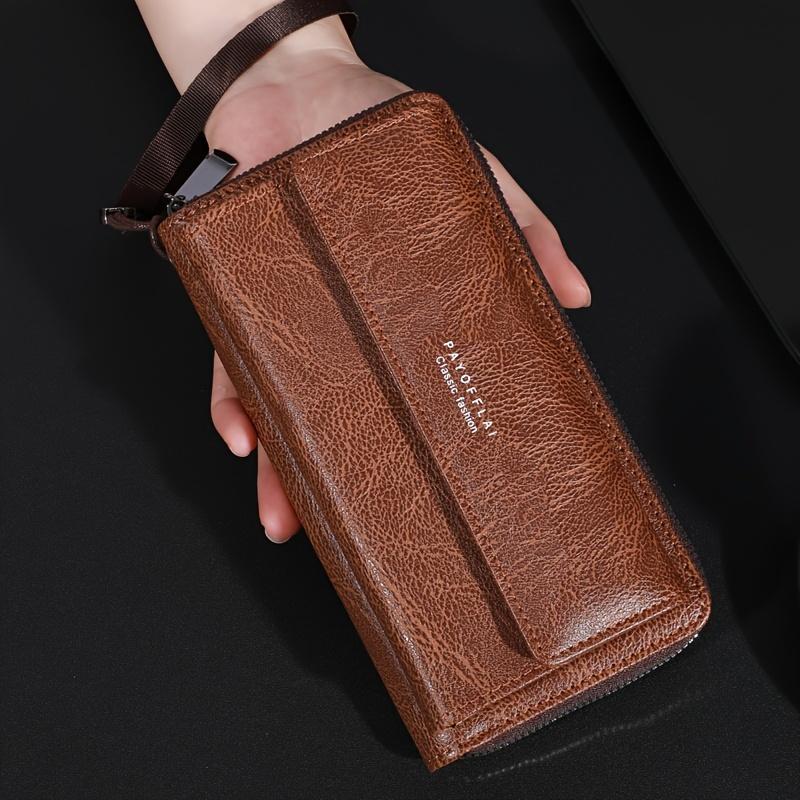 

Men s Wallet, Fashionable Multifunctional Zippered Cardholder, Versatile Multi-card Slot Card Case коричневий