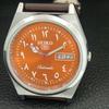 AUTOMATIC VINTAGE REFURBISHED SEIKO 5 6309A JAPAN MENS ORANGE WATCH a442578-1