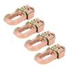 4Pcs L Track Double Stud Tie Down Fitting Carbon Steel L Track Rail Double Stud Fitting for Truck Bed Trailer   Control Pickup RV ATV