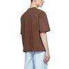 We11done Ss22 Rhinestone Logo Pocket Short Sleeve T-Shirt Unisex Tops Brown WD-TT1-22-523-U-BR