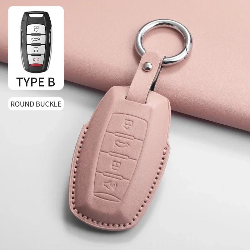 Car Key Case Cover Shell Fob for Great Wall ORA Good Cat White Cat GT IQ RI Funky for HAVAL H6 M6 PU Auto Key Bag Accessories