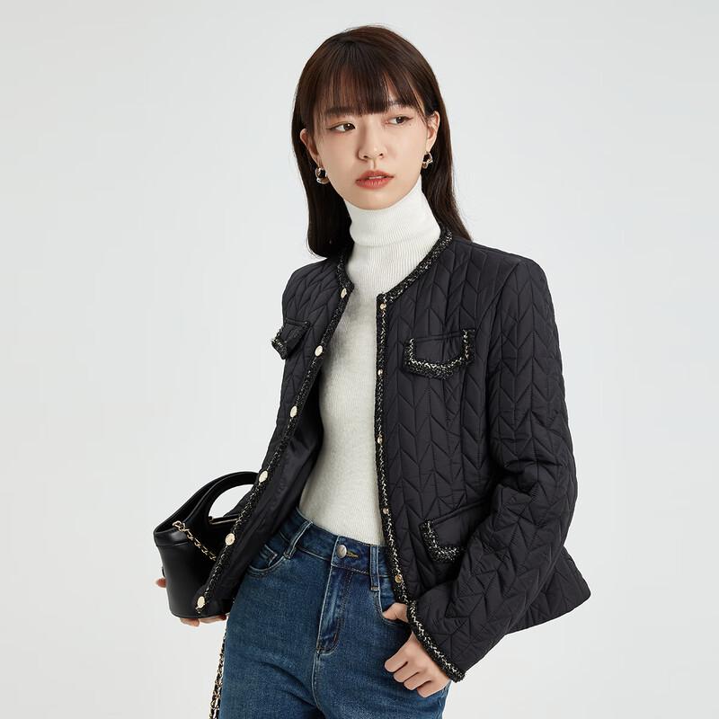 Women's Korean Style Crew Neck Padded Jacket