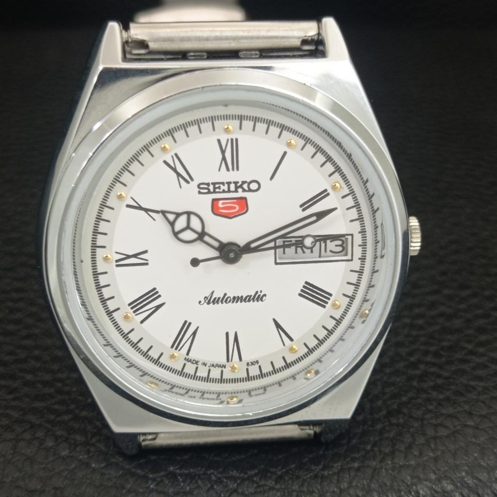JAPAN VINTAGE REFURBISHED SEIKO 5 AUTOMATIC MENS ROMAN FIGURE WATCH a442658-1