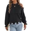 Damen Lässiger Pullover mit Off-Shoulder und Langen Ärmeln