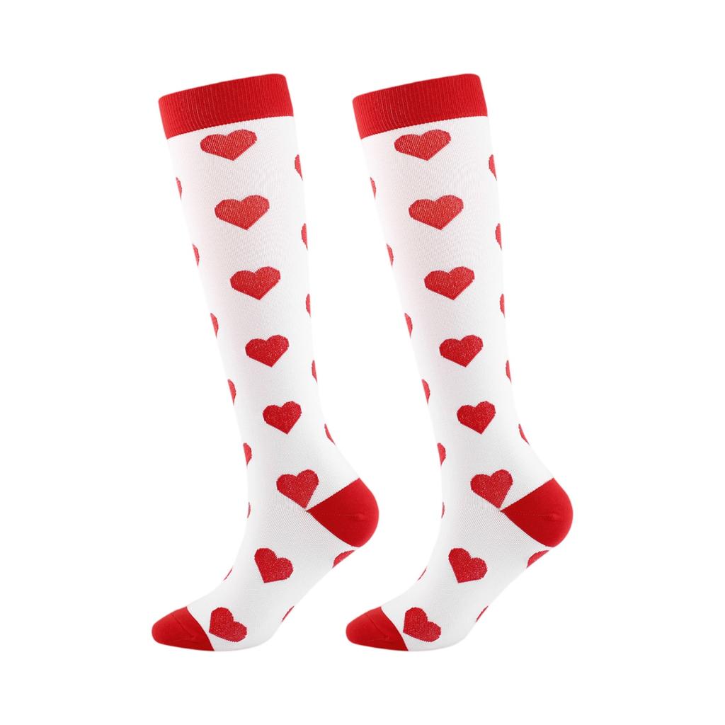 Heart-shaped Polka Dot Sports Compression Stockings