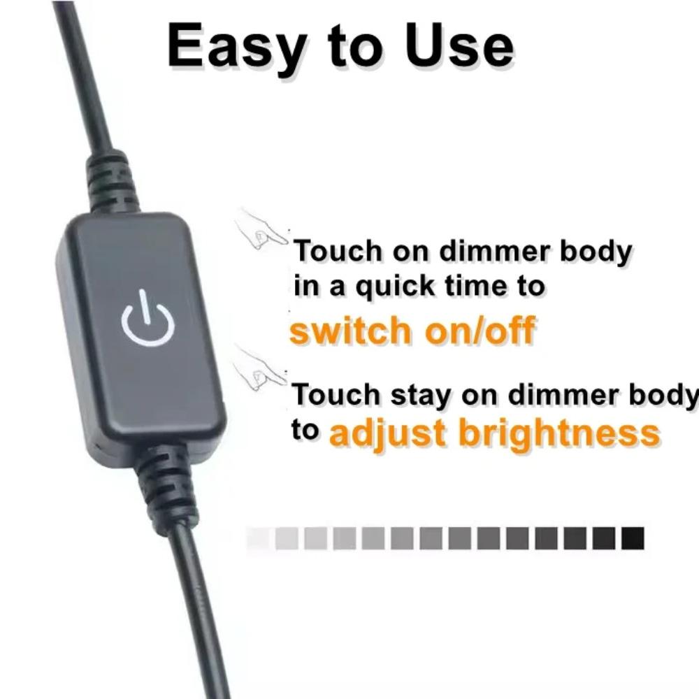 Tira LED Sensor de Movimiento Infrarrojo PIR USB Enchufe CC Interruptor Ajustable DC5V 12V 24V Interruptor de Atenuación Táctil con Perilla para Tira de Luz LED Lámpara de Noche