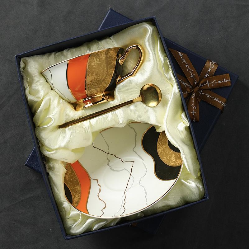 Retro Ceramic Coffee Cup, High-End Niche Light Luxury, High-End Exquisite Bone China Afternoon Tea Tea Set