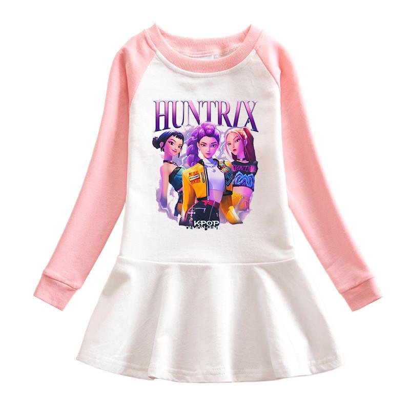 Mädchen Kpop Rumi Zoey Mira Jäger Print Rumi Zoey Mira Faltenkleid