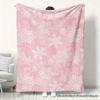 1 Christmas Blanket, a Soft Blanket with Pink and White Snowflake Patterns, for Home Decor, Sofa, Couch, Chair, Living Room, and
