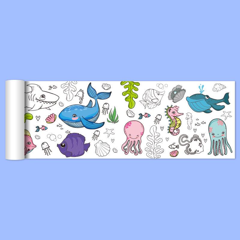 Children’s Graffiti Color Scroll: Large Drawing Paper & Storybook Canvas for Kindergarten