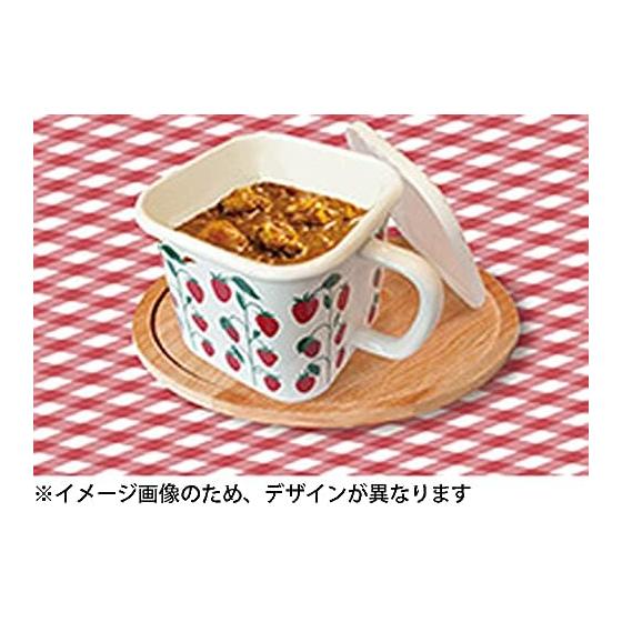 Tamahashi Storage Container Square Pot Enamel 1450ml IH/Gas Fire Compatible Made in Japan Prune White Red Strawberry YJ-819