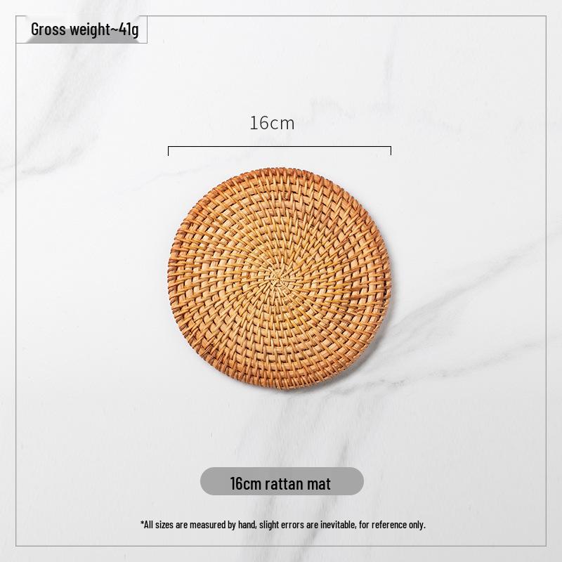 Vietnamese Rattan Tea Coaster Set: Autumn-Inspired Insulating Mats for Tea Ceremony and Kung Fu Tea Set Accessories