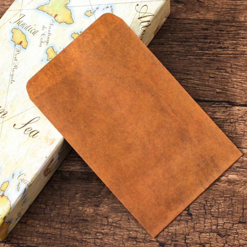 10Pcs/lot Old Style Mini Vintage Paper Envelope Brown Kraft Packaging for Retro Postcard Invitation Card Small Gift Letter