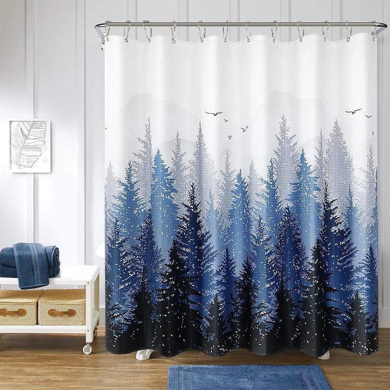 Botanical Floral Printed Waterproof Shower Curtain