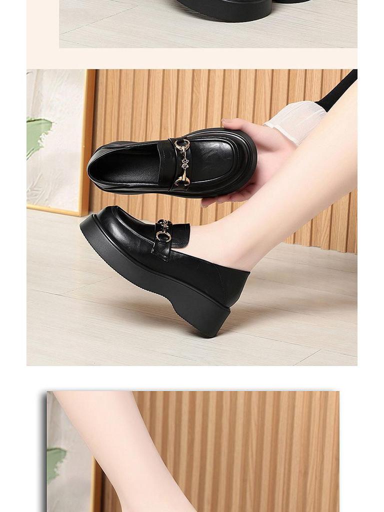 Women's Slip-On Leather Loafers - Fashionable, Versatile, Non-Slip, Comfortable, Soft Sole for Spring and Autumn