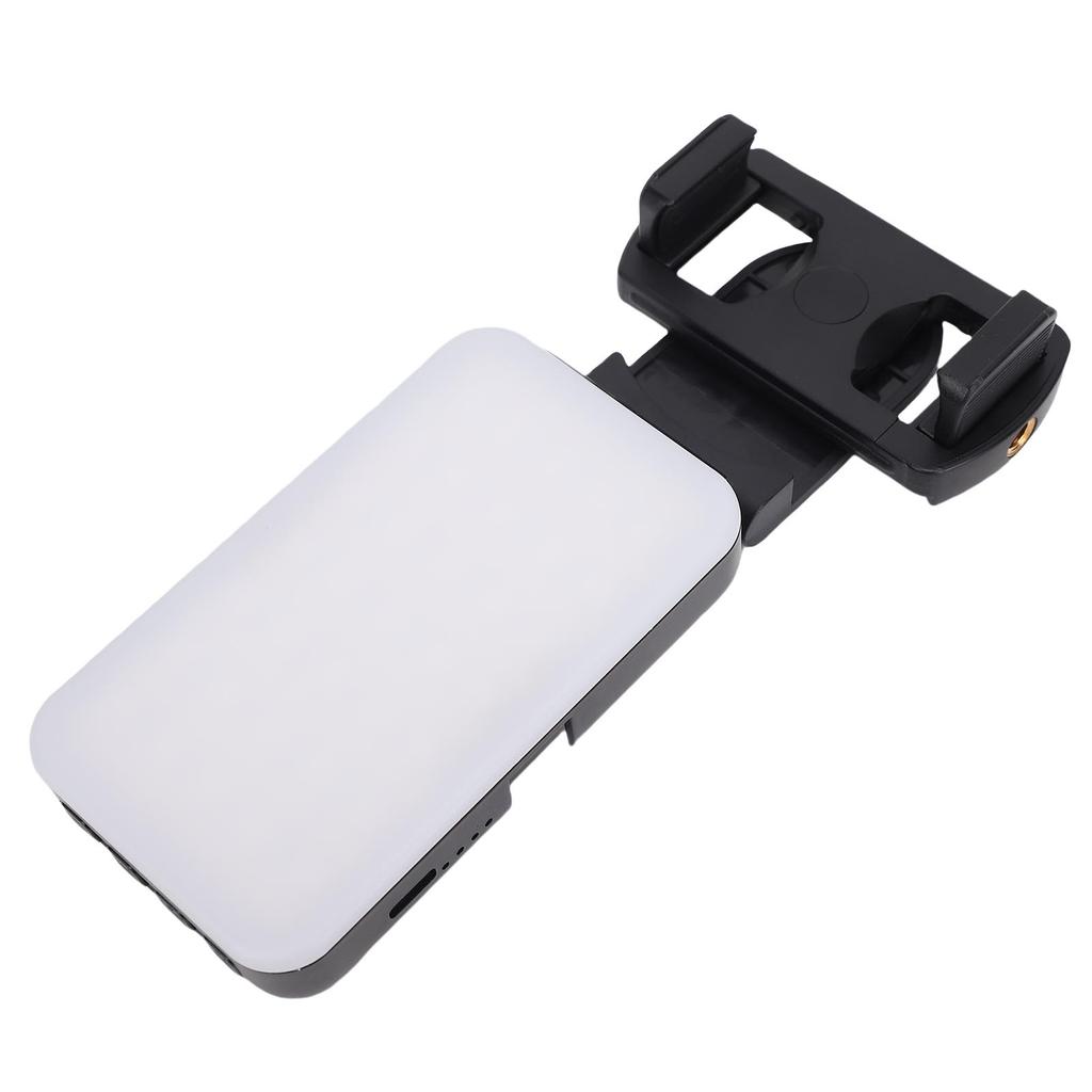 RGB LED Video Light for Phone with Back Clip Rotating 5 Color Temperature 2000mAh Battery Portable Full Color Selfie