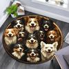 Border Collies Runder Teppich, Teppich für Wohnzimmer Schlafzimmer Sofa Spielzimmer Dekor, Rutschfeste Bodenmatte