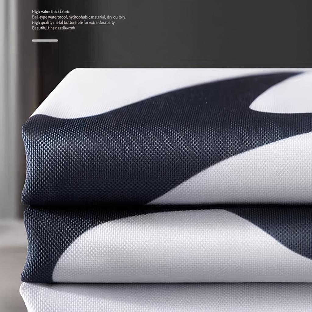 Stylish Black and White Polka Dot Waterproof Shower Curtain – Perfect for Adding a Modern and Playful Touch To Your Bathroom