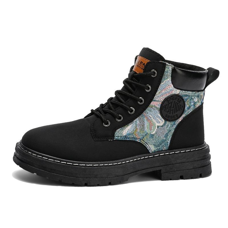 

MD89 men s three-color high-top Martin boots autumn and winter lace-up big-head shoes retro matte leather thick-soled big yellow boots 39