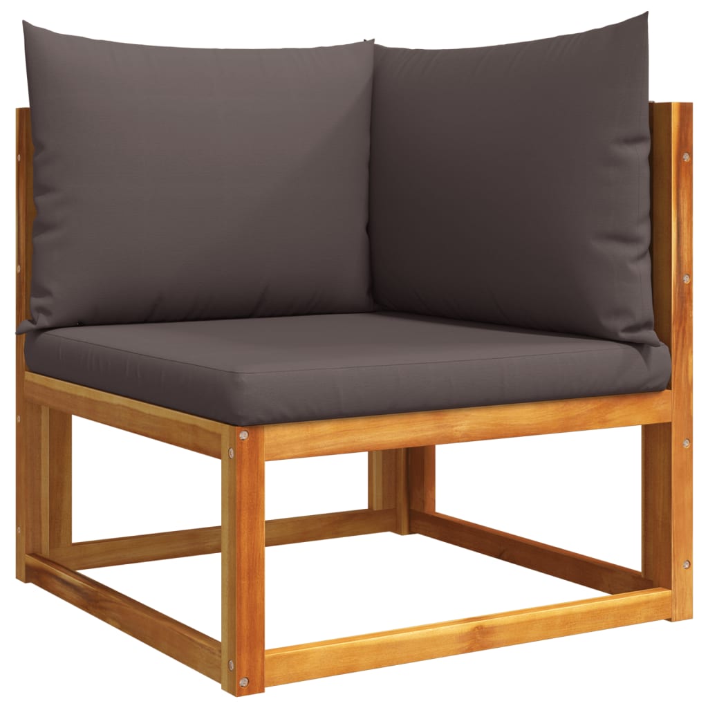 11 Pc Garden Sofa Set with Cushions Acacia Wood & Rope
