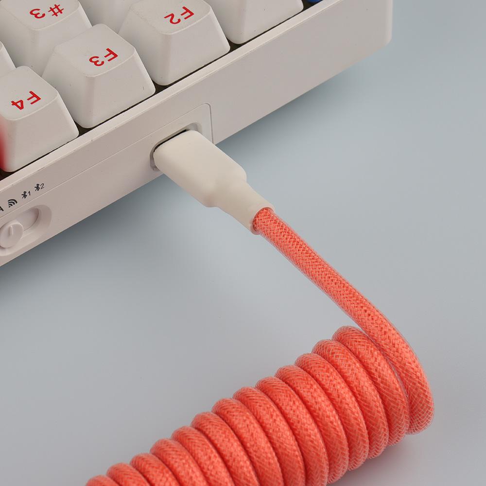 Mechanical Keyboard Coiled Cable Wire Type C USB Port Coiling Cable Gaming Keyboard