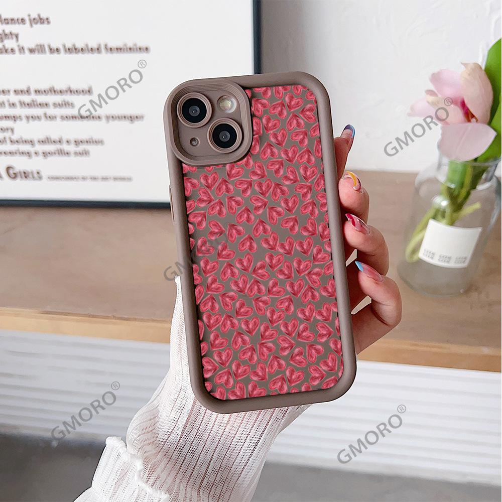 TK Station Hot-selling Full-screen Red Love iPhone16 High-end Mobile Phone Case Apple 17Pro Silicone Case