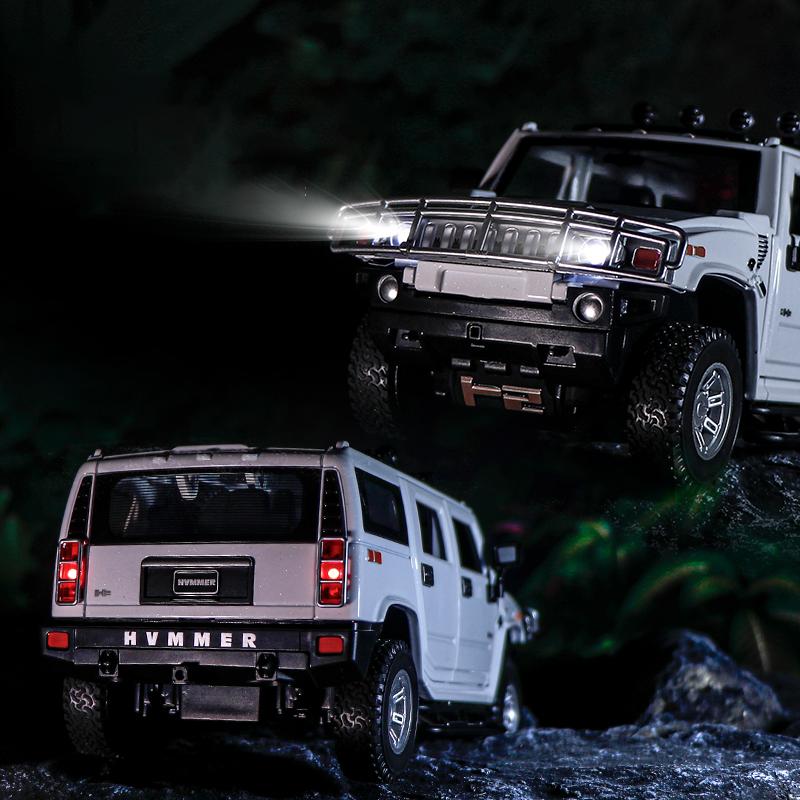 1/24 Hummer H2 Legierungsauto Modell Diecasts Metallspielzeug Fahrzeuge Hohe Simulation Sound Licht Sammlung Kinder Exquisite Geburtstagsgeschenke