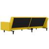 2 Seater Sofa Bed with 2 Cushions Yellow Velvet
