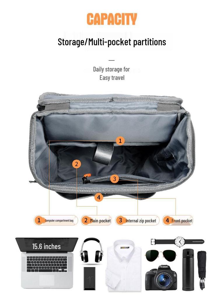 Men's Large Capacity Travel & Laptop Backpack - Casual College & Commuting School Bag