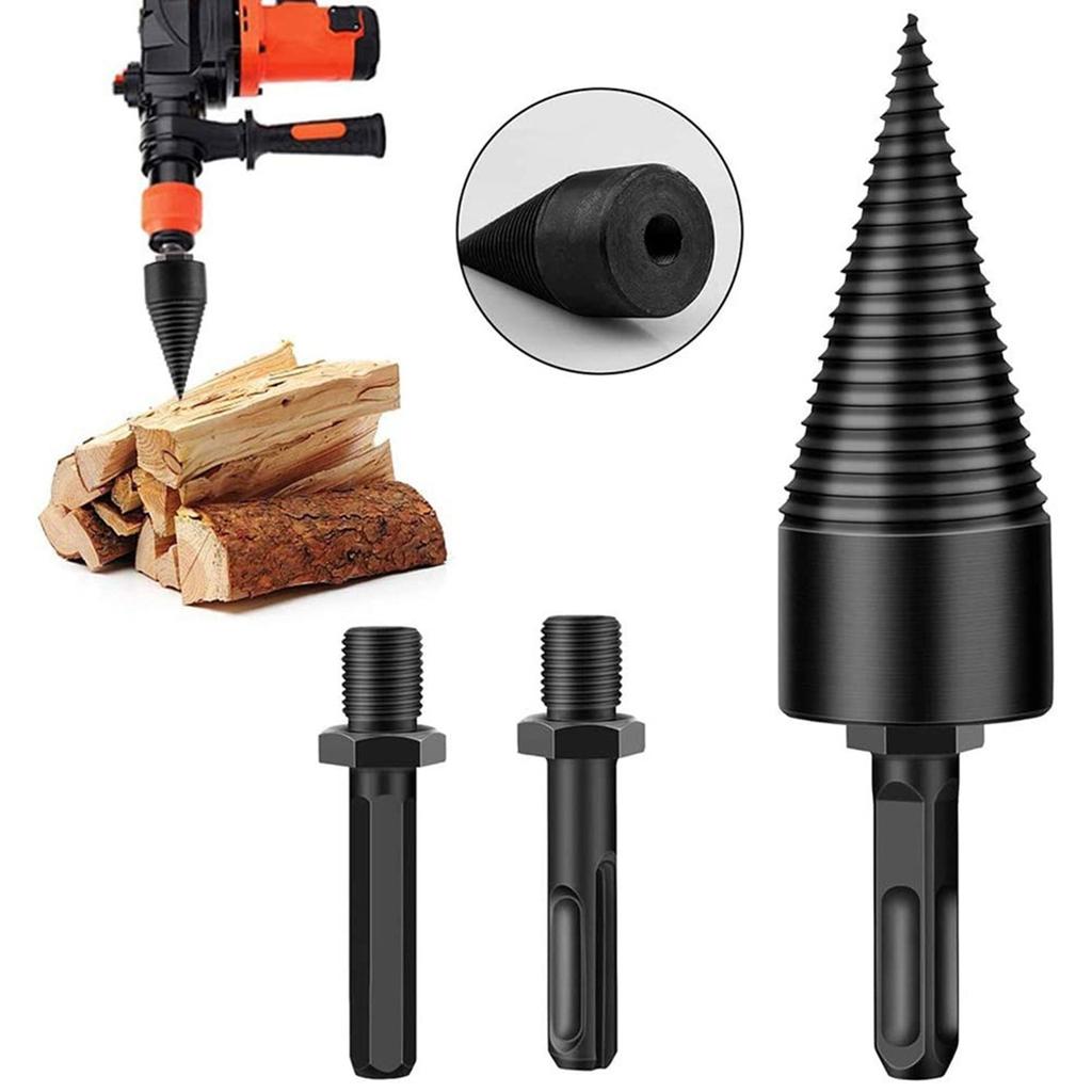 3pcs Removable Firewood Log Splitter Drill Bit, Wood Splitter Drill Bits