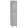 Highboard Concrete Grey 34.5 x 34 x 180 cm Engineered Wood