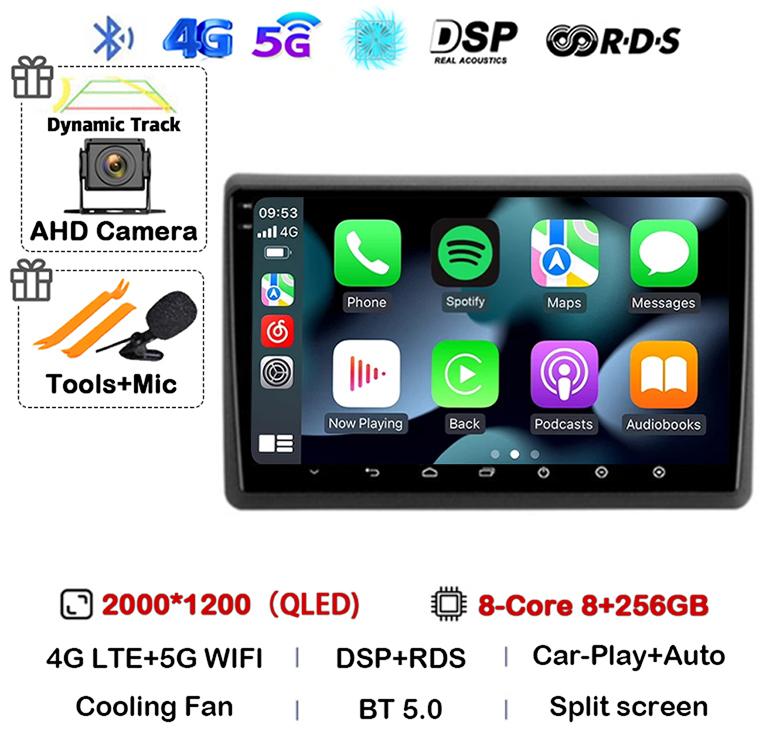 Android 14 Carplay Auto Car Radio Multimedia Player For Renault Master Nissan NV400 Opel Movano 2010-2021 Stereo GPS Wifi+4G DSP