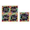 Set per Festa Graffiti al Neon: Piatti, Bicchieri, Tovaglia, Bandierine e Striscioni Monouso per Feste di Compleanno.