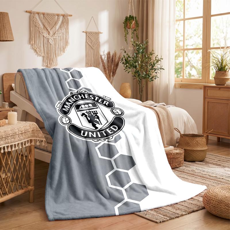 Manchester United Print Flannel Blanket Soft Warm Sofa Bed Throw Blanket For Home Office Bedroom