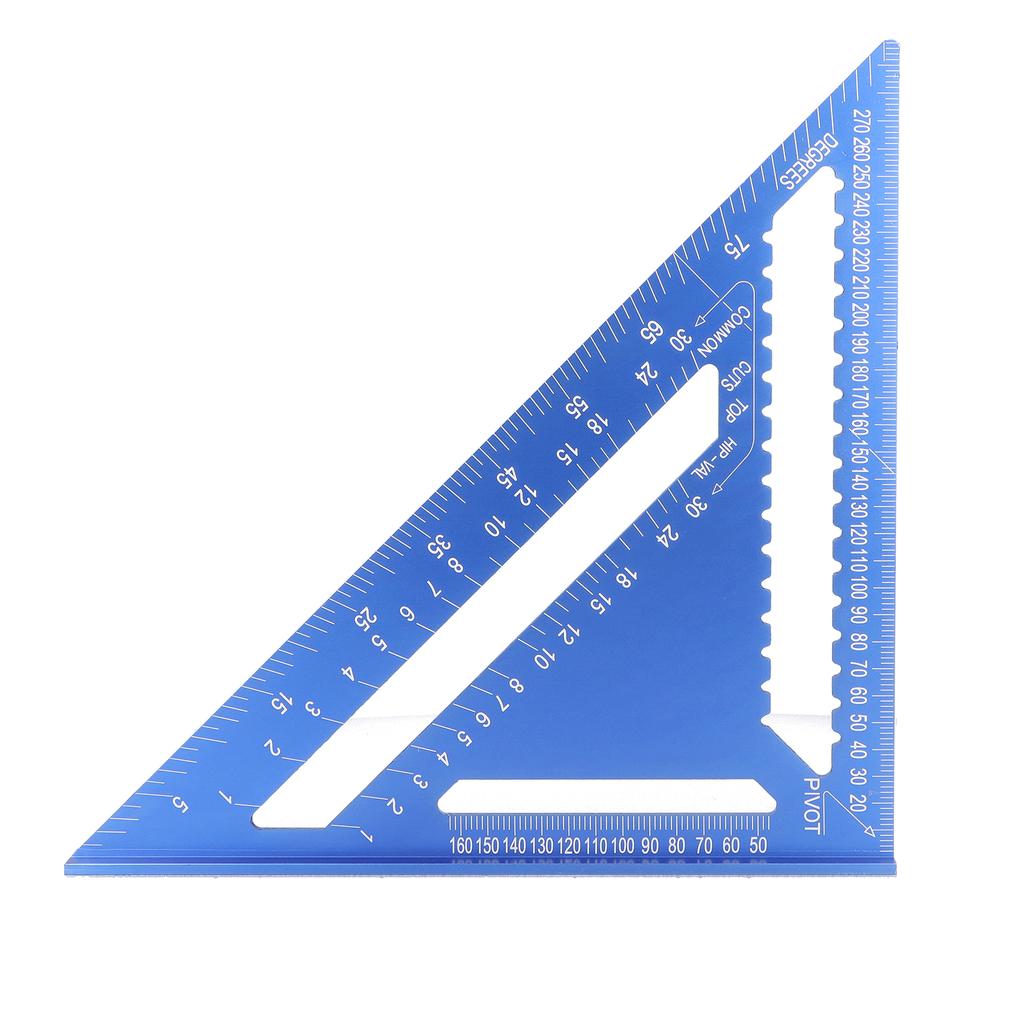 Triangular Angle Ruler Square 12in 45 Degrees  Aluminum Alloy Woodworking Layout Gauge Measure Tool