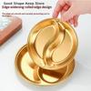 Stainless Steel Circular Divided Plate Roast Meat Dipping Household Seasoning Snack Sauce Dish Food Sauce Dish For Plate Kitchen