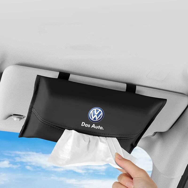 For VOLKSWAGEN VW Car Tissue Storage Bag Sun Visor Armrest Box for Volkswagen Rline Passat Santana Touareg Tiguan Golf Bora Beet
