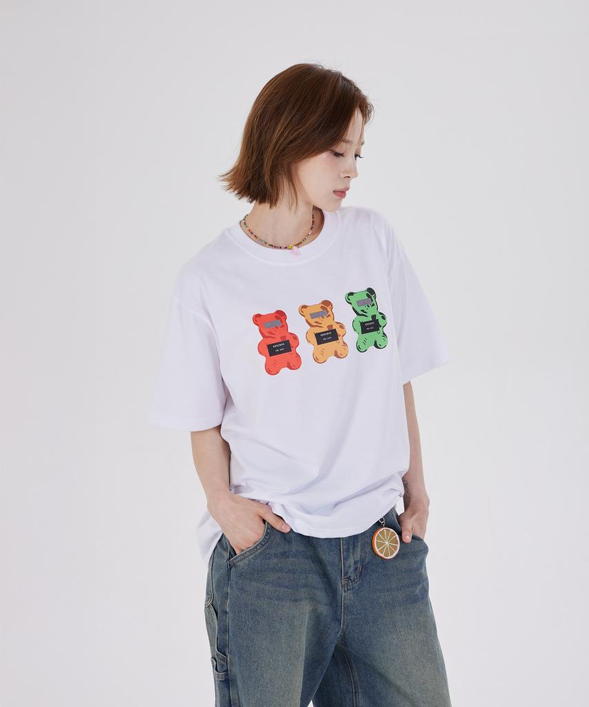 DYSFUNCT Criminals Bear T-Shirt(White)